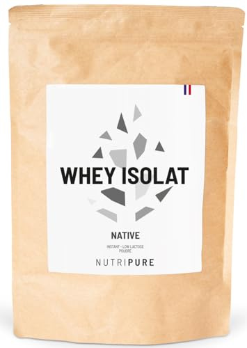 Nutripure - Proteína Whey Isolate Nativa - 28g por Dosis - Neutro - 750g | Desarrollo Muscular, Aumento de Masa y Definición - 20% BCAA, 41% EAA - En Polvo - 25 Porciones - Fabricado en Francia