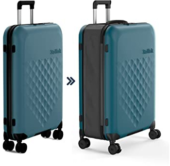 Rollink Vega 360 Spinner : Valise légère et Pliable pour Un Rangement Peu encombrant., Deep Lagoon., Check in M, Décontracté