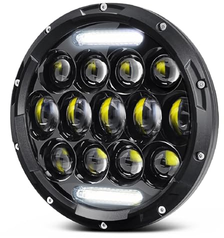 UMGASOM 7 inch LED Motorcycle Headlight with High/Low Beam and DRL