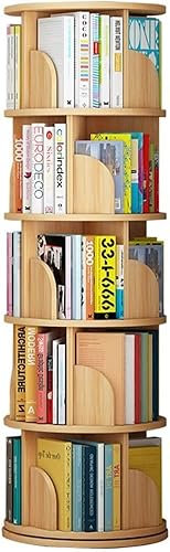 IBOWZ Drehbares Bücherregal 4/5-stöckiges, drehbares, stehendes Bücherregal für Wohnzimmer, Schlafzimmer, Utility-Organizer, Regale für CD- und DVD-Aufbewahrung, Wohnzimmer und Büro