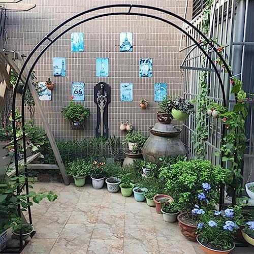 MISKYN Gartenbogen Rosenbogen Spalier Für Kletterpflanzen,120Cm 140Cm 180Cm 240Cm 300Cm 350Cm Breite Hochzeitsbogen Mit Basis,Witterungsbeständig,Weiß,W3.5M*H2.2M