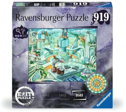 Ravensburger EXIT Puzzle The Circle Anno 2083-919 Teile Escape Puzzle | 919 Teile Escape Room Puzzle, Erwachsenenpuzzle, Geschenk für Rätsel-Fans, Für Einsteiger und Fortgeschrittene