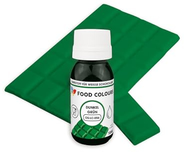 Food Colours OS-LC DARK GREEN 18 ml Lebensmittelfarbe für weiße Schokolade, Pralinen, Cremes, Fettmassen, Gebäck, Kuchen- und Tortenverzierungen