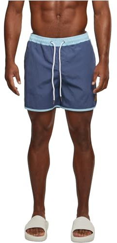 Urban Classics Retro badshorts för män, badbyxor, finns i många olika färger, storlekar S till 5XL, Vintage blå/havsblå, 3XL