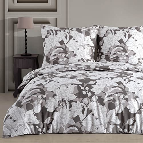 Buymax Bettwäsche 200x200 cm – Bettwäsche Set 3-teilig 200 x 200 cm, Renforcé 100% Baumwolle, Bettbezug mit 2 Kissenbezügen 80x80 cm, Oeko-TEX, Reißverschluss, weich und atmungsaktiv