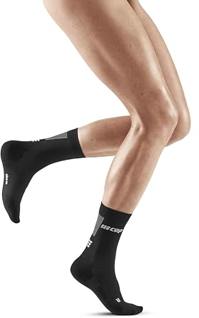 CEP Damen Ultralight Socks Mid Cut V3 Laufbekleidung Kompressions-Socken Black/Grey - Blaugrau Iii
