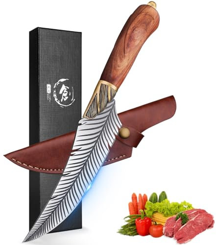 Dream Reach Feather Knife Handmade Chef Knife with Sheath Kitchen Collection Birthday Gift 5.9