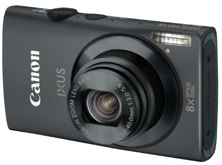 Canon IXUS 230 HS Digital Camera - Black (12.1 MP, 8x Optical Zoom) 3.0 inch LCD (Renewed)