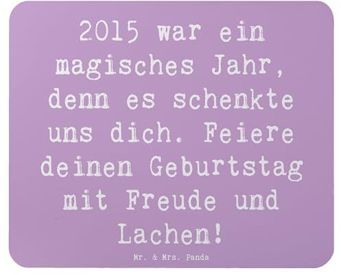 Mr. & Mrs. Panda Mauspad Spruch 2015 Geburtstag - Geschenk, herzlicher Spruch, Mauspad Büro, Glückwunsch, Büroausstattung, Geburtstag besonderer