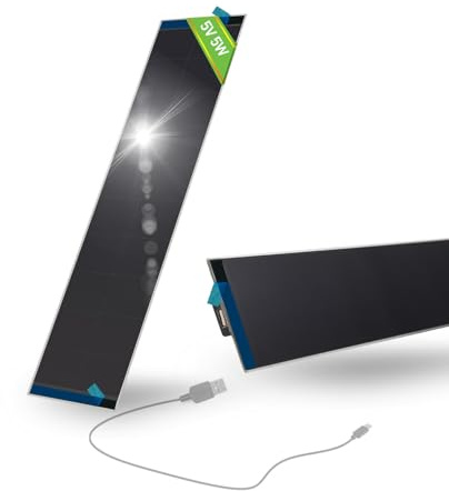 USB Solar Panel - Small Solar Panel Charger 5v 5.5W with High Performance Monocrystalline for Motorized Blinds, Windows, Doorbell, Security Camera, Smart Phone