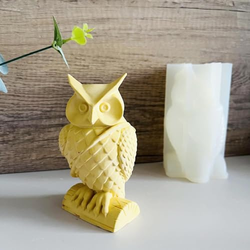 Silikonformen Gießformen,DIY Herbst Deko Silikonform Kerzenhalter,Silikonform Kürbis,Silikon Gießform Kerzenhalter,Gipsformen zum Gießen Gießformen für Halloween (stehende Eule)