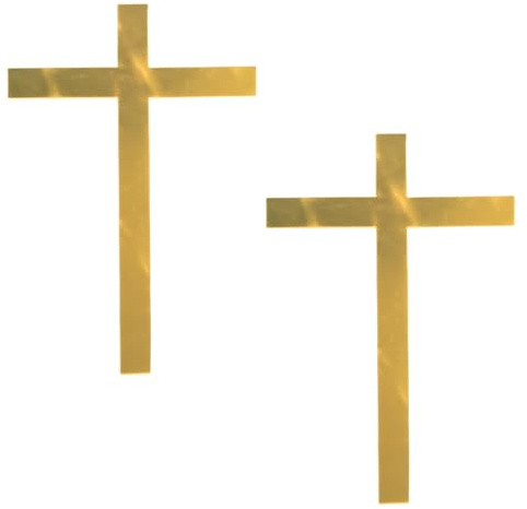 Luckious 2 PCS Golden Cross Cake Topper Reusable Acrylic Decoration for Baptism,Christening,and Baby Celebration Cakes