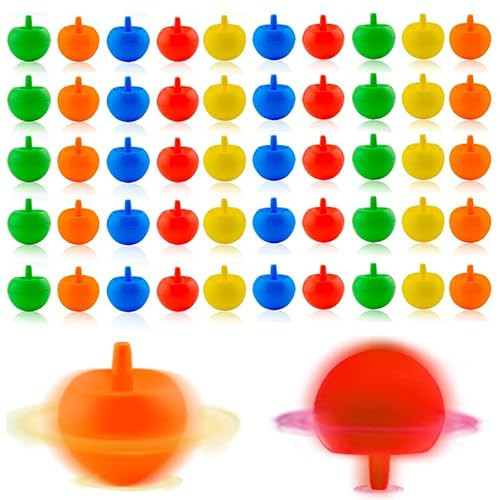 Zuzer 50PCS Kreisel Spielzeug Kreisel Kinder Spielzeugkreisel,Bunt Spielzeugkreisel für Mitgebsel Geschenk Geburtstag