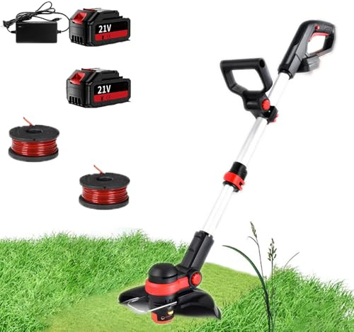 Battery Strimmers Cordless,Garden Strimmer Cordless,Electric Strimmer,Grass Cutter,21v Lightweight Battery Strimmer,Cordless Strimmer With Battery And Charger