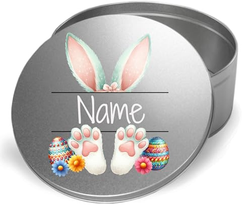 GRAZDesign Personalisierte Keksdose für Ostern – Gebäckdose mit Namen und Osterhasen-Motiv, ideal für Süßigkeiten und Kekse, dekorative Geschenkidee