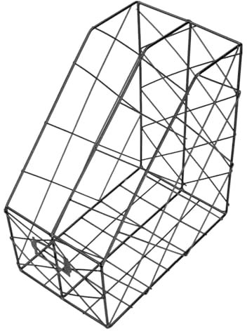 HUSHUI Schreibtisch-Zeitschriftenhalter, Zeitschriftenhalter mit Einfacher Geometrie, Metall-Schreibtisch-Zeitschriftenhalter für Dokumentenordner (2 Fächer Schwarz)