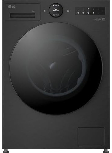 LG VX70 Series AI Direct Drive™ F4X7009TBB 9kg Washing Machine with 1400 rpm - Matte Black - A Rated