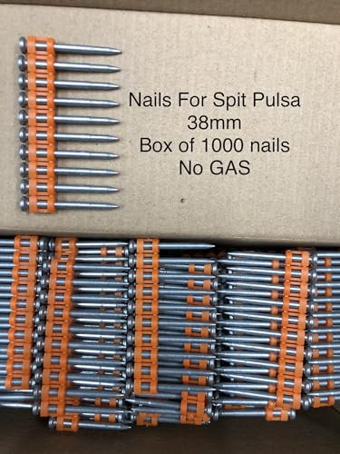 38mm Collated Nails for Spit Pulsa Nail Guns, Pack of 1000