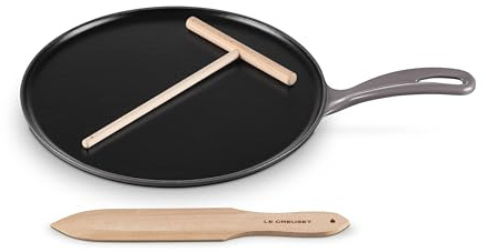 Le Creuset Enameled Cast Iron Traditional Round Crepe Pan, 10.25, Oyster