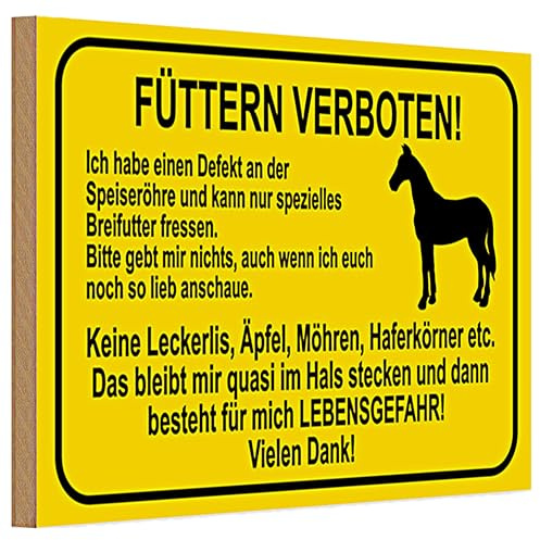 Füttern verboten | Warnschild | Pferd mit Defekt | 20 cm x 30 cm