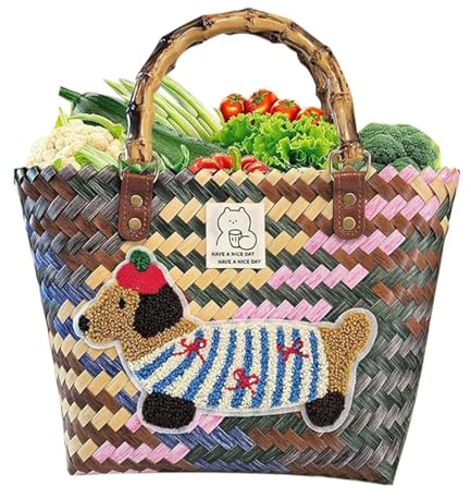 Straw Strandväska - Tax Strå Korgväska - Shopping Strandväska Handväska Till Vardag Semester Resor Picknick Utomhus