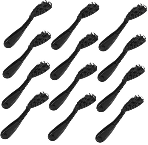 Pincel Aplicador de Color para Cabello Ovalado Negro, 12 Piezas | Plástico, Uso en Salón y Bricolaje, Fácil de Limpiar, Herramienta Versátil para Teñir y Resaltar