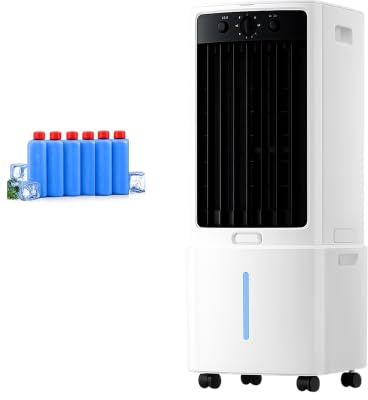 Climatizzatore Portatile 12L/25L, Raffrescatore d'Aria Smontabile 75W | 3 Velocità, Oscillazione 120°, 8 Ghiaccioli Refrigeranti per Camera, Ufficio 61*29*26cm/24*12*10in