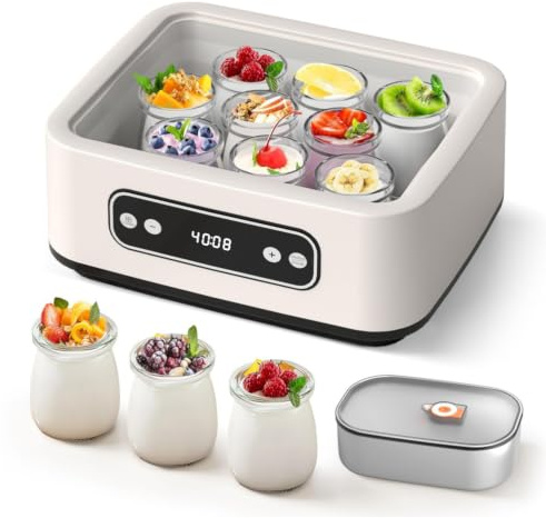 Yogurtiera con Contenitore Interno in Acciaio Inox e 9 Vasetti Portatili