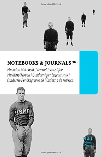 Notenpapier A5 Notebooks & Journals, Amerikanischer Fußball (Vintage-Kollektion), Large: (Musiknotizbuch, Musiknotenheft, Notenblock, Notenheft) Soft Cover (13.97 x 21.59 cm)
