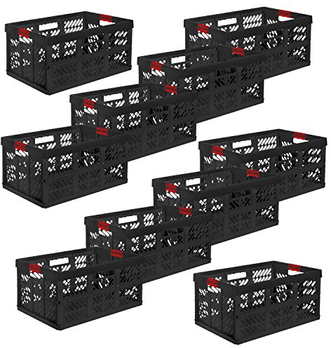 keeeper 10 x Profi-Klappbox Ben, 45 Liter, PP, Graphit/rot