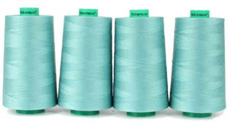 Ackermann Nähgarn Jade (0805), 4x 5.000 m Konen (20.000 m) – Universal-Garn 100% Polyester, Stärke 120, OEKO-TEX, für Overlock- und Nähmaschinen