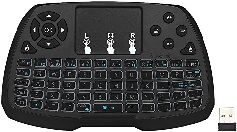 Docooler 2,4 GHz Mini Clavier sans Fil, Souris Touchpad Télécommande à Main, pour Android TV/Smart TV/PC/Notebook（sans Batterie）