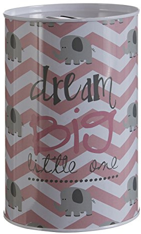 Premier Housewares – Dream Big Dinero, Lata, Rosa, 10 x 10 x 15 cm
