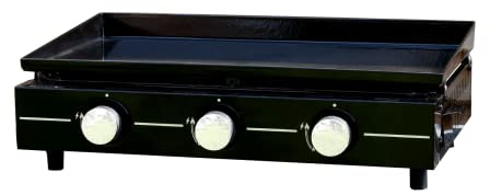 Cook’in Garden - Plancha Gaz Extérieur, 3 Brûleurs pour 10 Personnes, Plaque en Acier Émaillé Antiadhésif, Bac Récupérateur de Graisse Amovible, Idéal Terrasse et Jardin