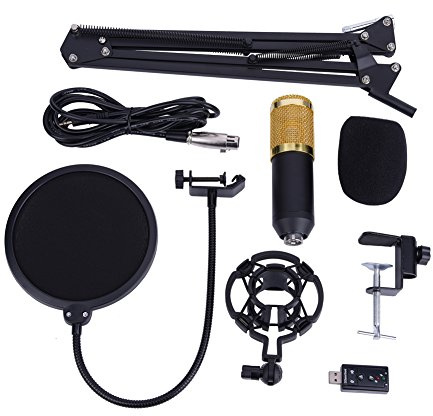 Estink USB Kondensator Mikrofon Kit, Podcast Gaming Mikrofon, Kondensatormikrofon mit Mikrofonarm, Shock Mount, Filter, USB-Audioadapter
