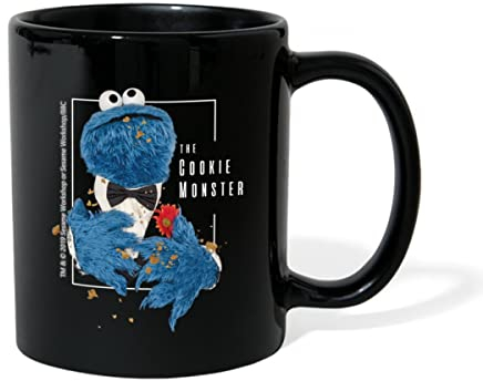 Spreadshirt Sesamstraße Krümelmonster The Cookie Monster Tasse Einfarbig, One size, Schwarz
