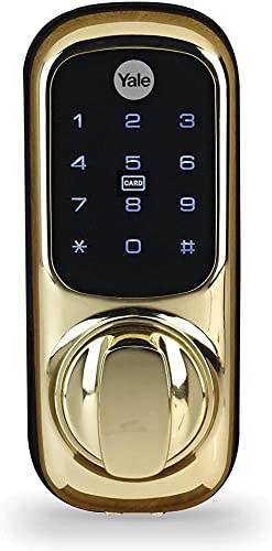 Yale Smart Living YD-01-CON-NOMOD-PB Keyless Connected Ready Smart Door Lock, Touch Keypad, Compatible with Alexa, Polished Brass & P-89-CH-CH-60 Deadlocking Nightlatch, 60 mm Backset