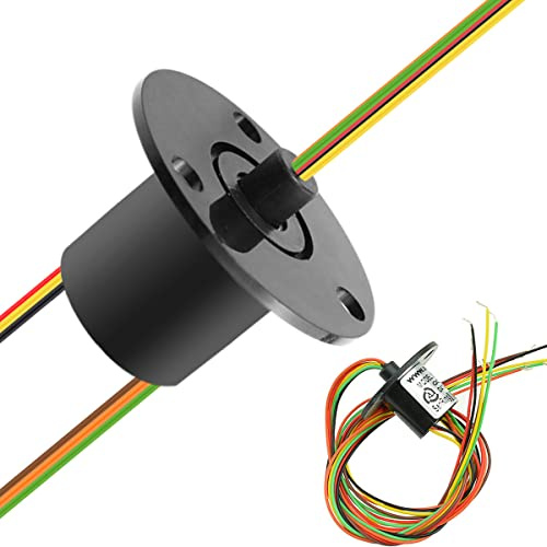 Youmile Kapsel slip ring 12,5 mm signalöverföring elektriska kretsar 2A 360 graders roterande tätning 300 Rpm 240 VAC 6 trådar för monitor robotelektrisk testutrustning