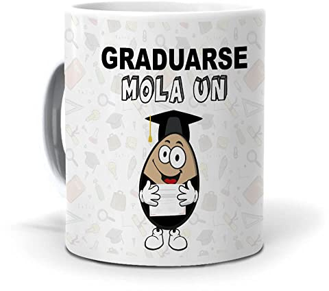 Taza Regalo Personalizado y Divertido Graduado. Graduarse Mola un Huevo. Cerámica AAA - 350 ml.