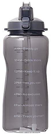 Bouteille D'eau De Motivation De 2 Litres - Avec Marqueur De Temps À Goulot Large, Étanche, Réutilisable, Sans BPA, Carafe D'eau Pour Fitness, Gymnase, Camping, Sports De Plein Air D,64oz
