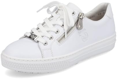 Rieker Women Lace-Up Shoes L59L1, Ladies Comfort Shoes,Comfort Low Shoe,Laces,Comfortable,White (Weiss / 83),40 EU / 6.5 UK