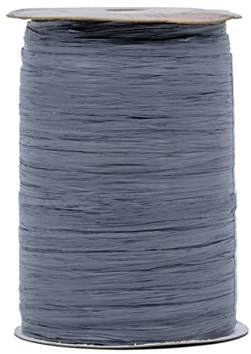 Matte Bastband Rolle 91 m für Kraftverpackung und Dekoration (anthrazit)