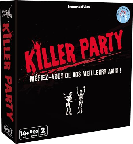Asmodee - Killer Party - Jeu d'Ambiance et d'Enquête dès 14 Ans - Made in France - Missions Tueur en Série - Jeu de Cartes pour Soirées Groupe Adultes - 2h - 8 à 30 Joueurs - en Français