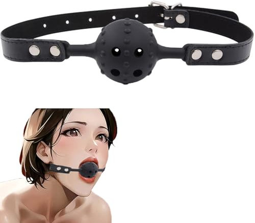 PUTISHU Soft Silicone Ball Gag Mouth Opener Plug Adjustable Size Open Breathable Chew Open Mouth Ball Domination Fetish Fantasy for Couples