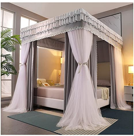 Betthimmel für Schlafzimmer, luxuriöser Betthimmel, verdunkelnd, staubdicht, Moskitonetz/Bettvorhang, mit Halterung, entfernen (Farbe: A5, Größe: 150 x 200 x 2
