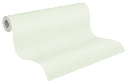 A.S. Création Vliestapete 10,05 m x 0,53 m - einfarbige Strukturtapete Hellgrün - Pastell Wandtapete Made in Germany - 395479