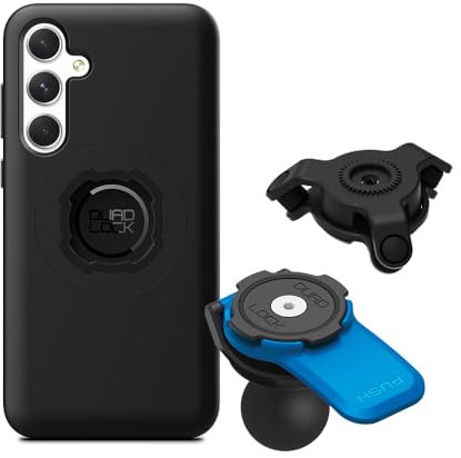 QUAD LOCK 1 Kugel-Adapter Handyhalterung für Motorrad mit Vibrationsdämpfer und MAG-Hülle für Galaxy A35