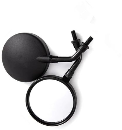 WKXTECZT Lenkerendenspiegel Motorrad Rückspiegel 8/10 Mm Cafe Racer Seitenspiegel Für Z750 Z800 Z900 Z1000 Rückspiegel Seitenansicht am Lenker(Schwarz - Kurze Stange)