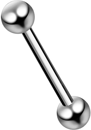 AZARIO LONDON G23 titanio calibro 16 (1,2 mm) bilanciere dritto con sfera – Piercing per sopracciglio – Orecchio cartilagine – Trago Barbell, 10mm Length - 3mm Ball, Titanio grado G23, Nessuna pietra