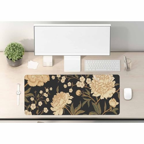 Woutay Mousepad,Golden Flower,Gaming Mouse Pad,Cool Desk Pad for Keyboard and Mouse